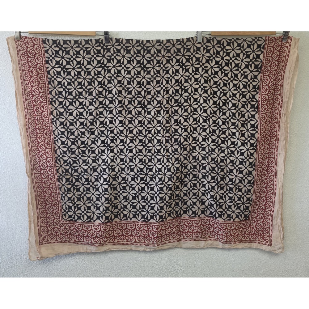Black White Red Boho Rectangle Scarf Wrap Shawl Unisex Stole Neck